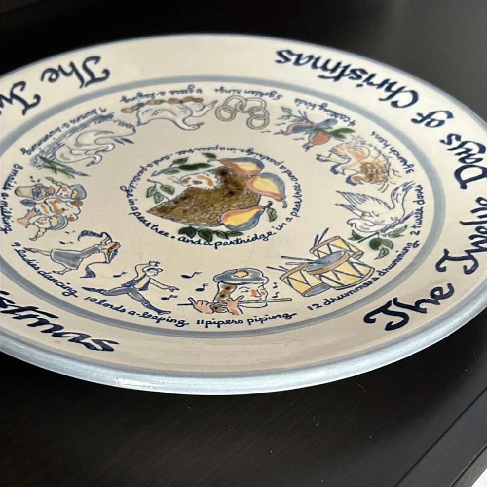Vintage Louisville Stoneware - The Twelve Days of Christmas Decorative Plate